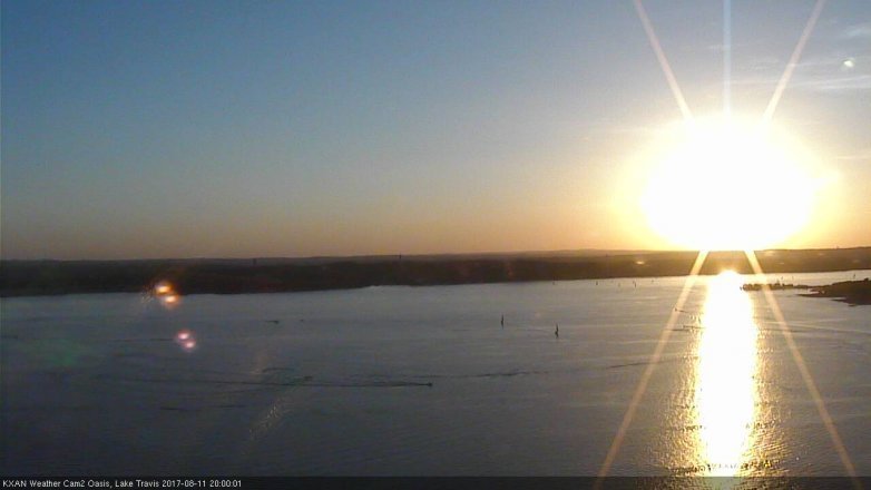 Lake Travis webcam, August 11, 2017 7:15 PM CT