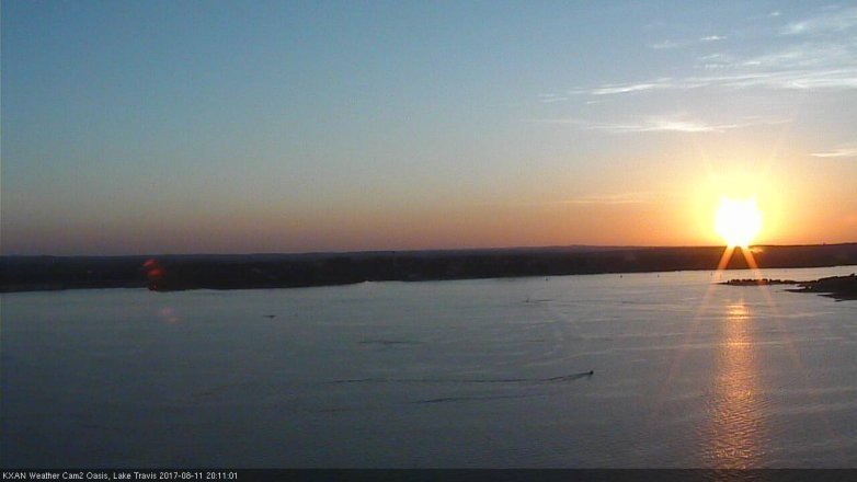 Lake Travis webcam, August 11, 2017 7:20 PM CT