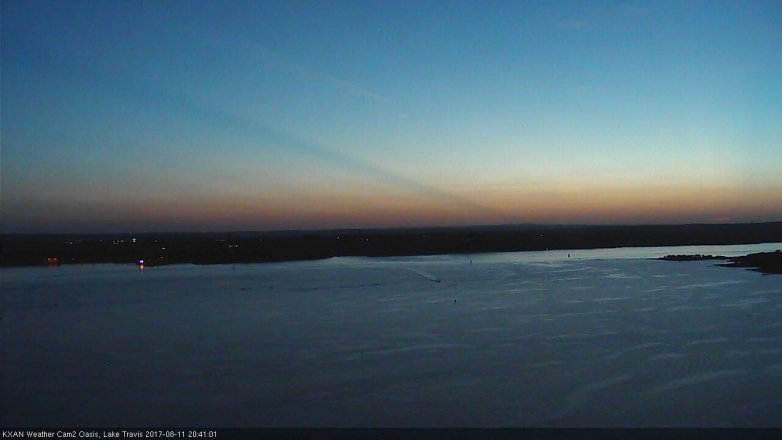Lake Travis webcam, August 11, 2017 7:45 PM CT