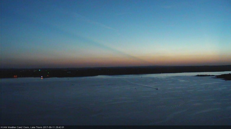 Lake Travis webcam, August 11, 2017 7:55 PM CT