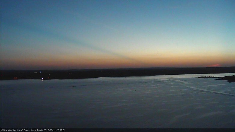 Lake Travis webcam, August 11, 2017 8:00 PM CT