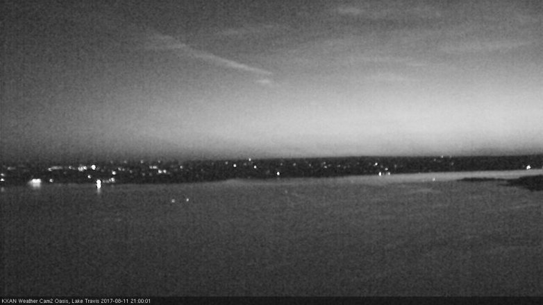 Lake Travis webcam, August 11, 2017 8:30 PM CT