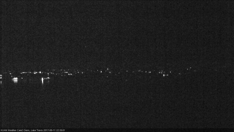 Lake Travis webcam, August 11, 2017 9:50 PM CT