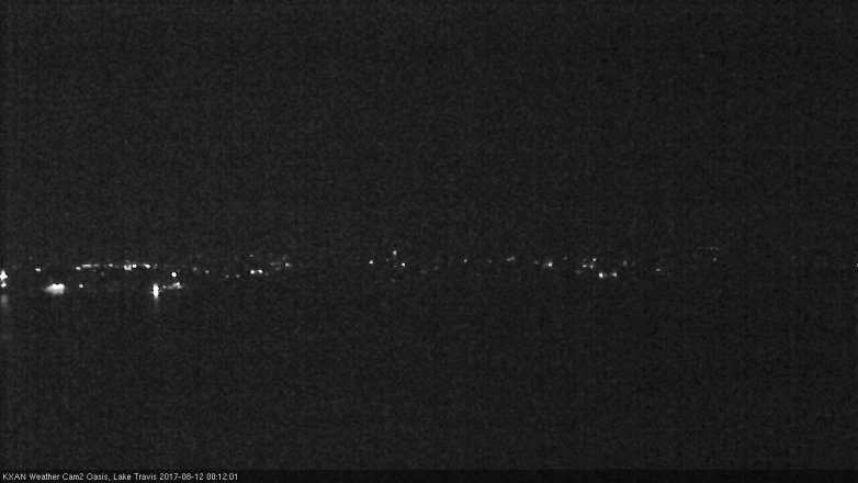 Lake Travis webcam, August 11, 2017 11:25 PM CT