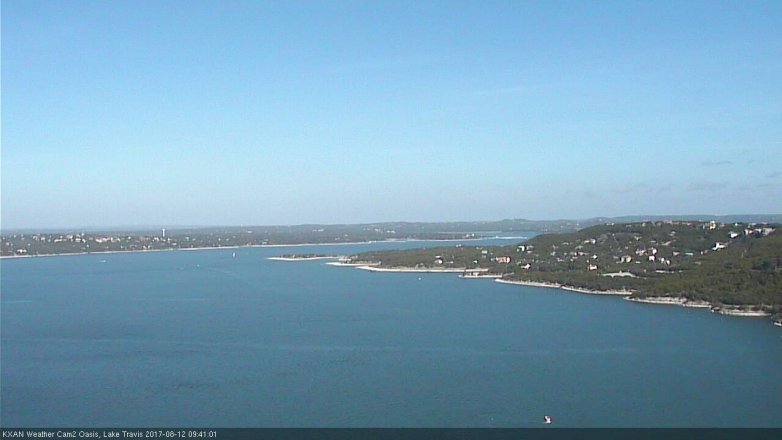 Lake Travis webcam, August 12, 2017 9:00 AM CT