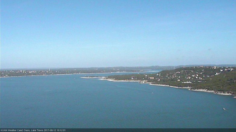 Lake Travis webcam, August 12, 2017 9:25 AM CT