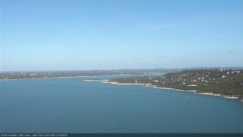 Lake Travis webcam, August 12, 2017 9:30 AM CT