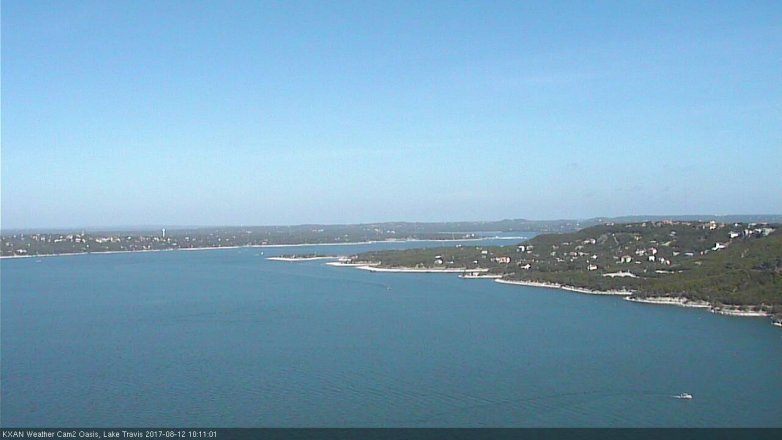 Lake Travis webcam, August 12, 2017 9:40 AM CT