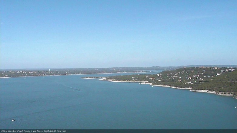 Lake Travis webcam, August 12, 2017 9:45 AM CT