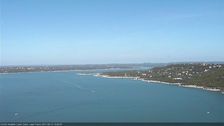Lake Travis webcam, August 12, 2017 9:50 AM CT