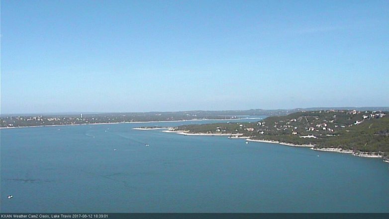 Lake Travis webcam, August 12, 2017 10:10 AM CT