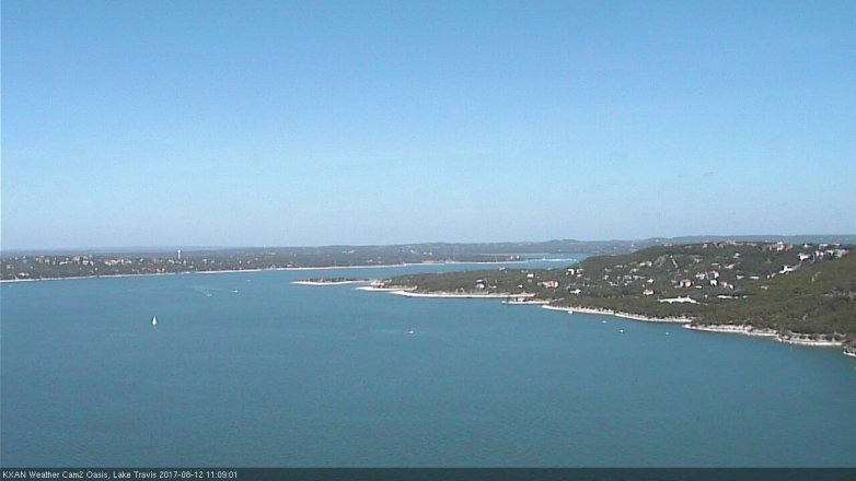 Lake Travis webcam, August 12, 2017 10:40 AM CT