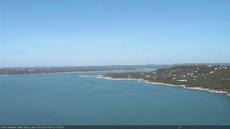 Lake Travis webcam, August 12, 2017 11:00 AM CT