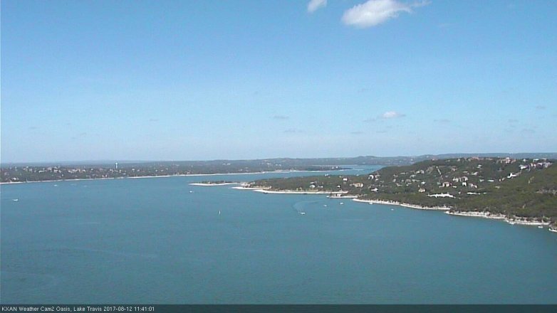 Lake Travis webcam, August 12, 2017 11:05 AM CT