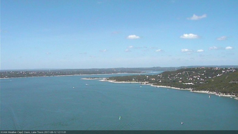 Lake Travis webcam, August 12, 2017 11:15 AM CT