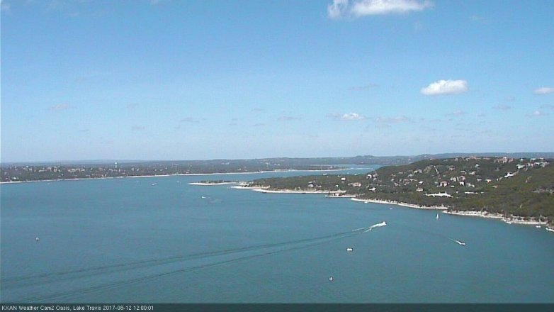 Lake Travis webcam, August 12, 2017 11:20 AM CT