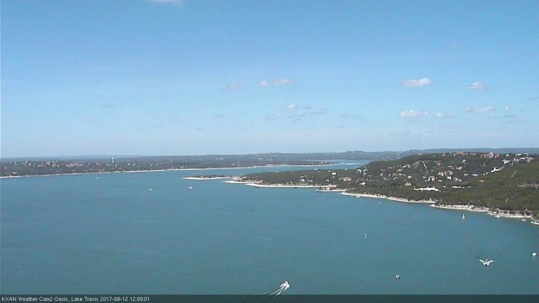 Lake Travis webcam, August 12, 2017 11:30 AM CT