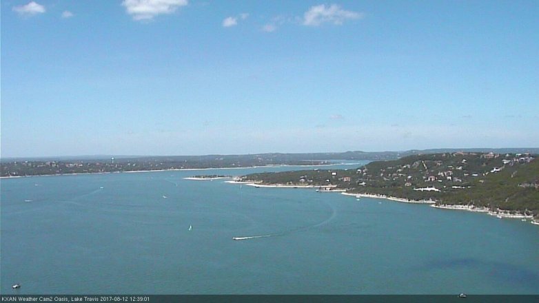 Lake Travis webcam, August 12, 2017 11:50 AM CT