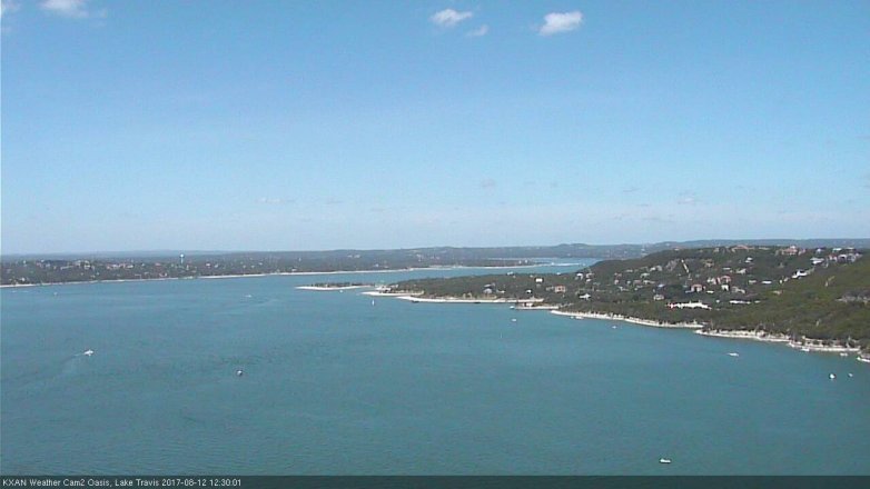 Lake Travis webcam, August 12, 2017 11:55 AM CT