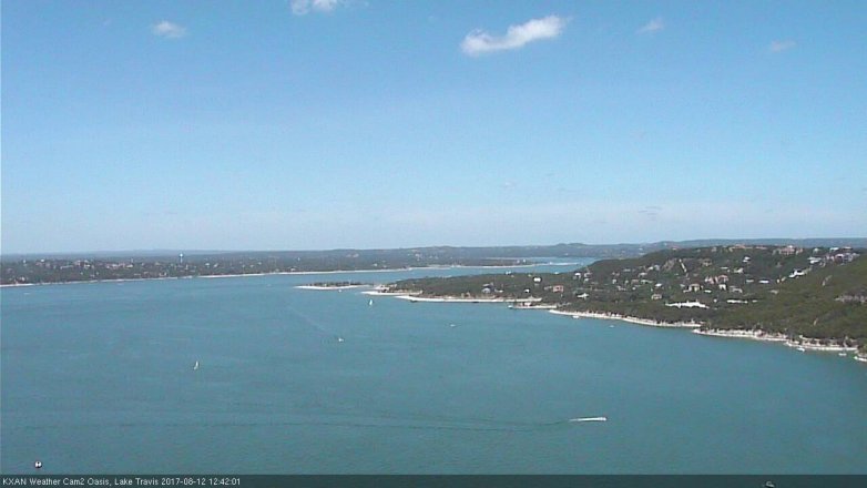Lake Travis webcam, August 12, 2017 12:00 PM CT