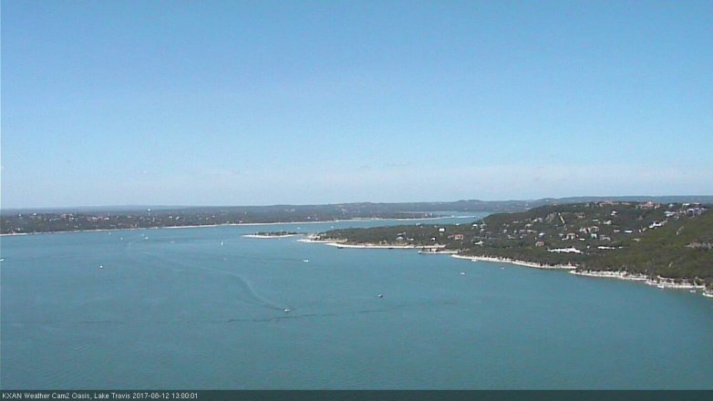 Lake Travis webcam, August 12, 2017 12:05 PM CT