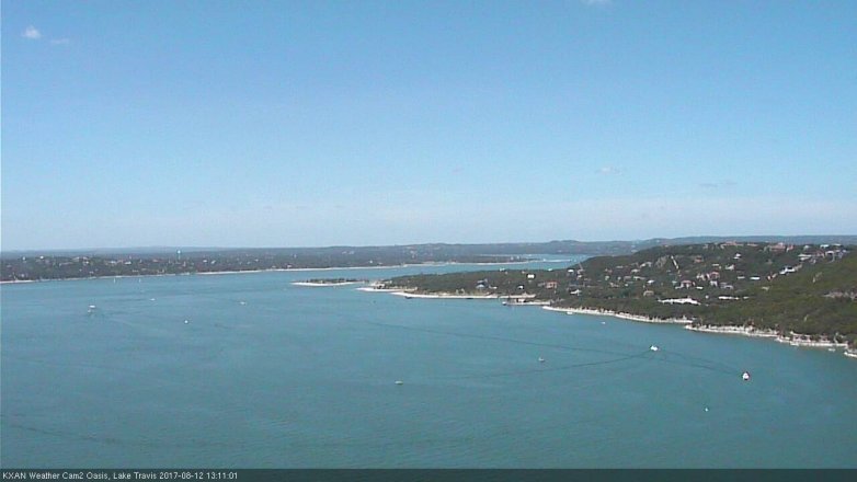 Lake Travis webcam, August 12, 2017 12:15 PM CT
