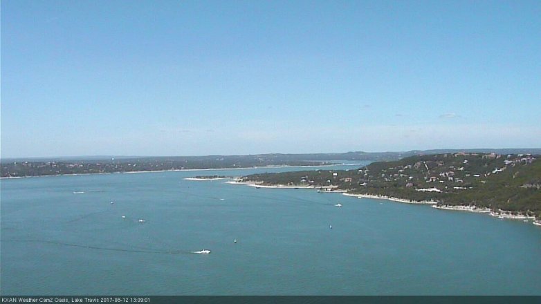 Lake Travis webcam, August 12, 2017 12:40 PM CT