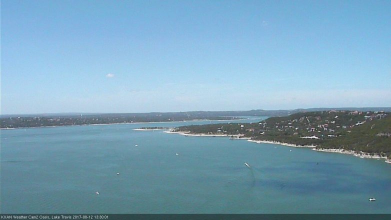 Lake Travis webcam, August 12, 2017 12:50 PM CT