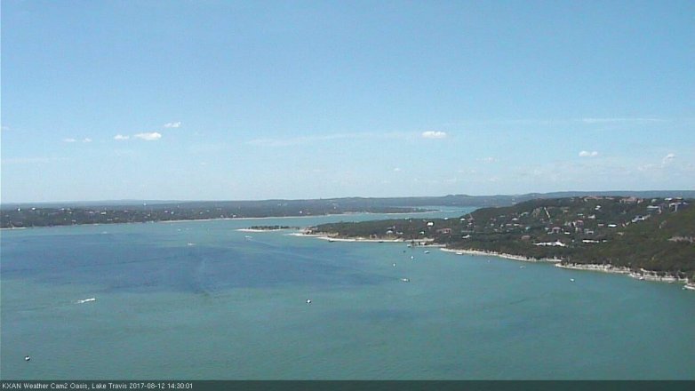 Lake Travis webcam, August 12, 2017 1:55 PM CT