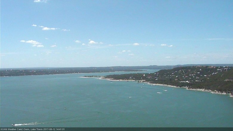 Lake Travis webcam, August 12, 2017 2:05 PM CT