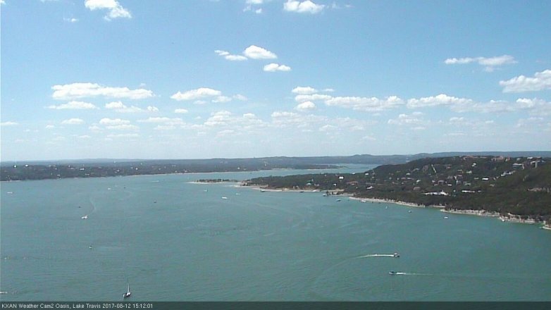 Lake Travis webcam, August 12, 2017 2:30 PM CT
