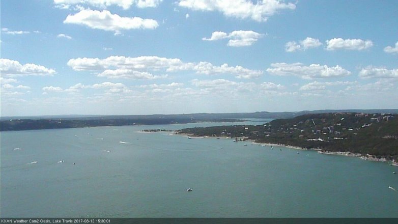 Lake Travis webcam, August 12, 2017 2:35 PM CT