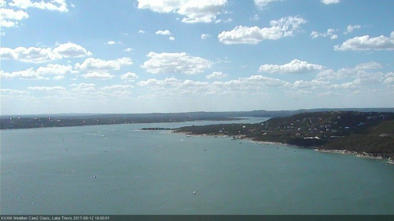 Lake Travis webcam, August 12, 2017 3:10 PM CT