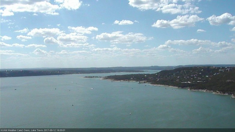Lake Travis webcam, August 12, 2017 3:35 PM CT
