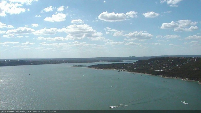 Lake Travis webcam, August 12, 2017 3:45 PM CT