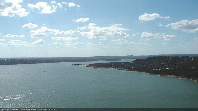 Lake Travis webcam, August 12, 2017 4:00 PM CT