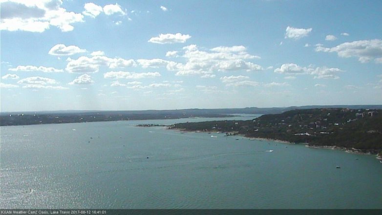 Lake Travis webcam, August 12, 2017 4:10 PM CT