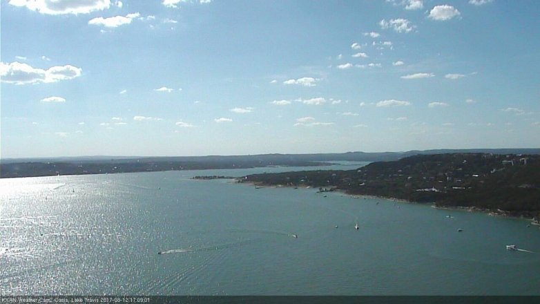 Lake Travis webcam, August 12, 2017 4:40 PM CT