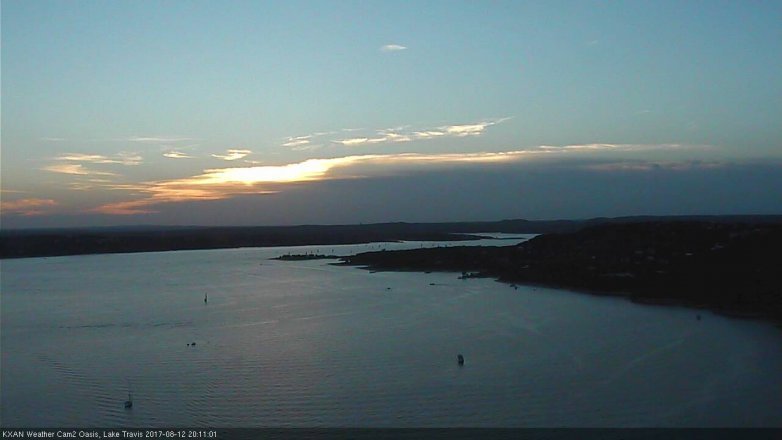 Lake Travis webcam, August 12, 2017 7:15 PM CT