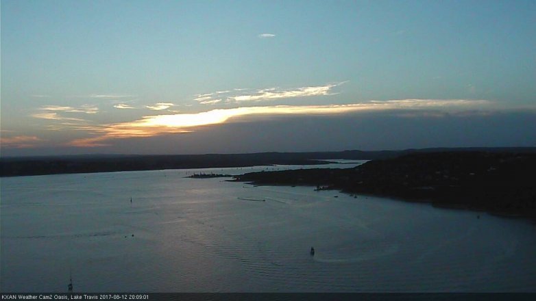 Lake Travis webcam, August 12, 2017 7:40 PM CT