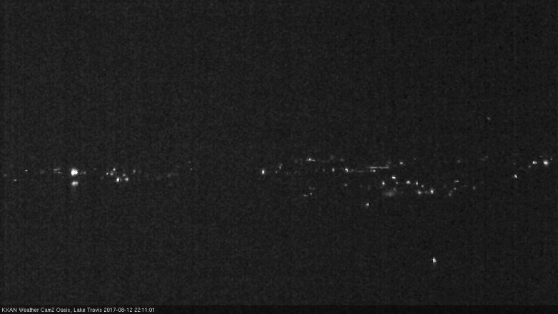 Lake Travis webcam, August 12, 2017 9:30 PM CT