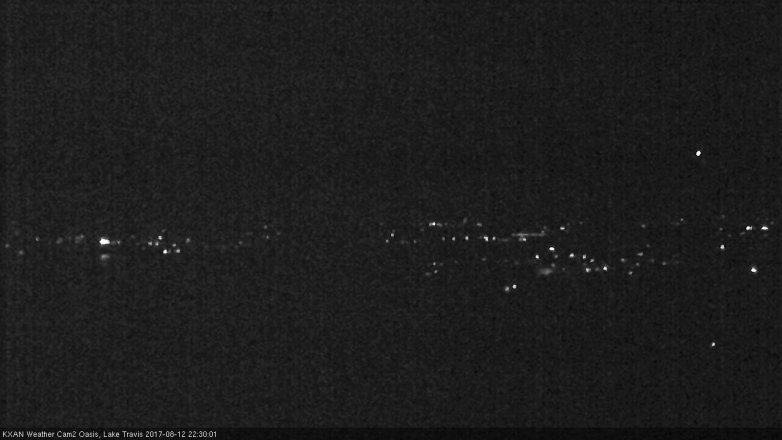 Lake Travis webcam, August 12, 2017 9:40 PM CT
