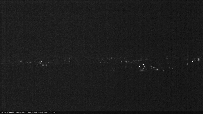 Lake Travis webcam, August 12, 2017 11:30 PM CT