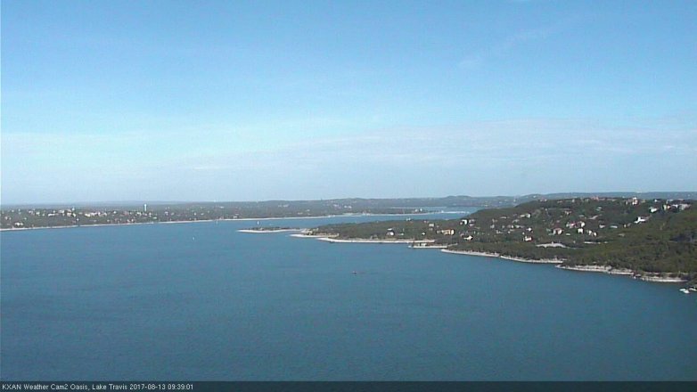 Lake Travis webcam, August 13, 2017 9:00 AM CT