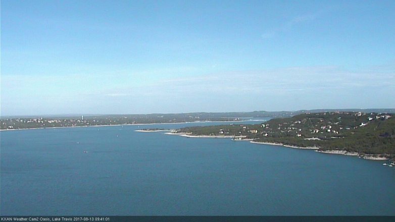 Lake Travis webcam, August 13, 2017 9:05 AM CT