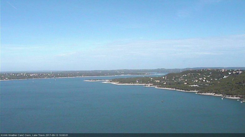 Lake Travis webcam, August 13, 2017 9:10 AM CT
