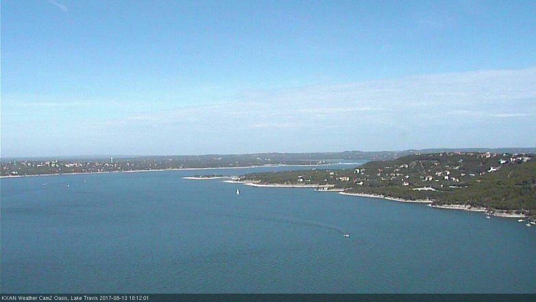 Lake Travis webcam, August 13, 2017 9:15 AM CT