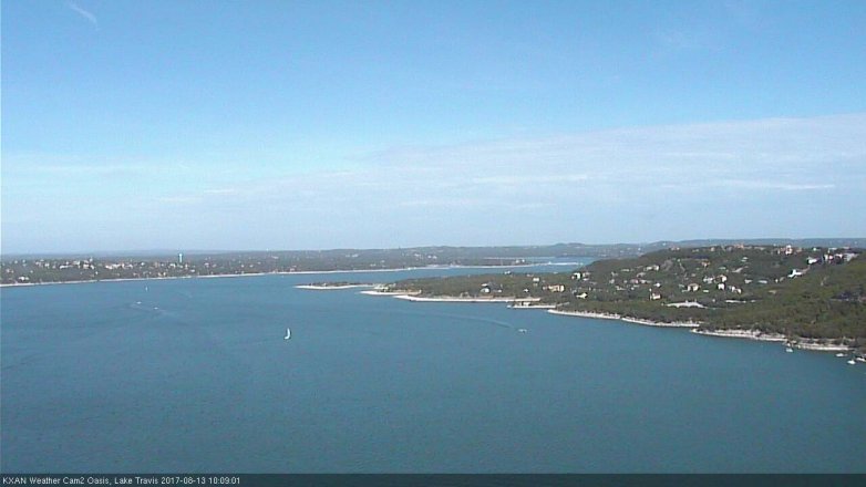Lake Travis webcam, August 13, 2017 9:40 AM CT