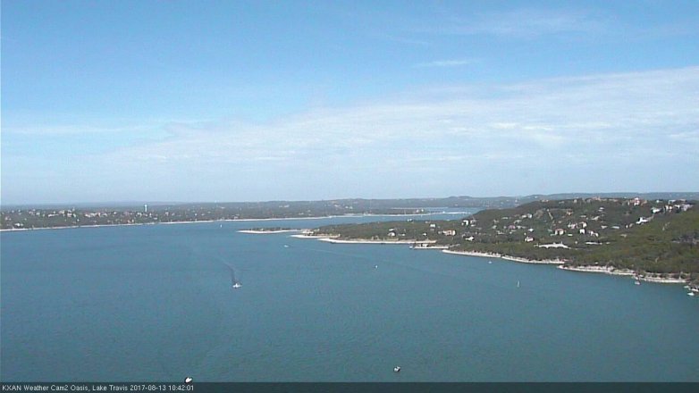 Lake Travis webcam, August 13, 2017 9:45 AM CT
