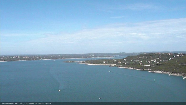 Lake Travis webcam, August 13, 2017 9:50 AM CT